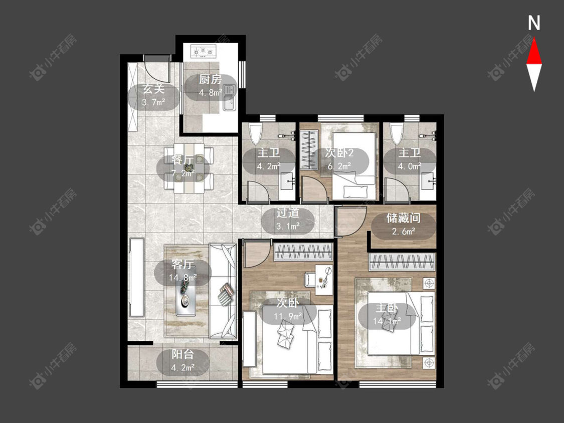 常州清云澜湾C区在售二手房源户型图_小牛看房