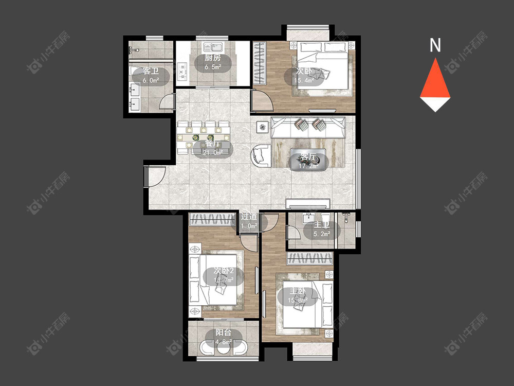 常州新城南都花海在售二手房源户型图_小牛看房
