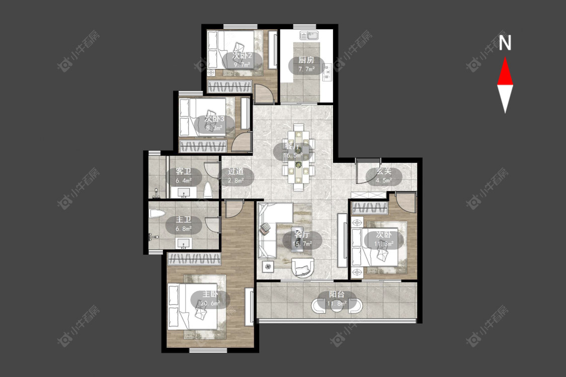 常州随园金麟府在售二手房源户型图_小牛看房