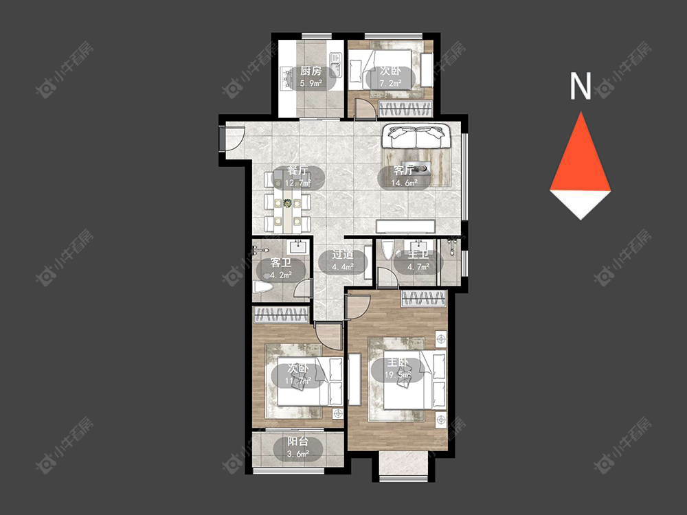 常州万科城在售二手房源户型图_小牛看房