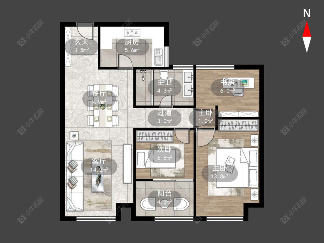 常州五星星韵城在售二手房源户型图_小牛看房