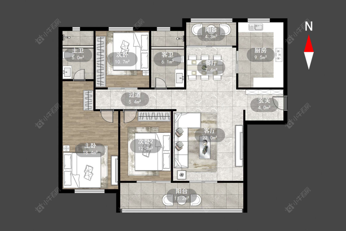 常州吾悦广场北区在售二手房源户型图_小牛看房