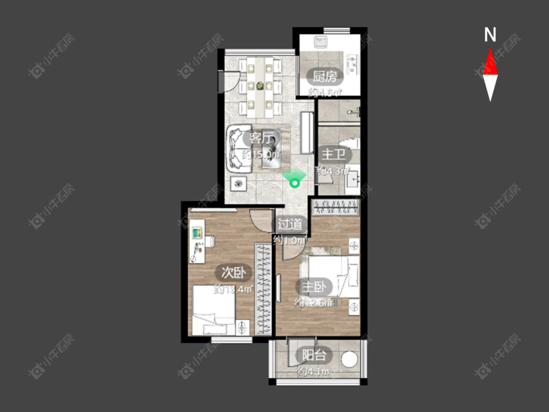 常州绿园爱舍北区在售二手房源户型图_小牛看房