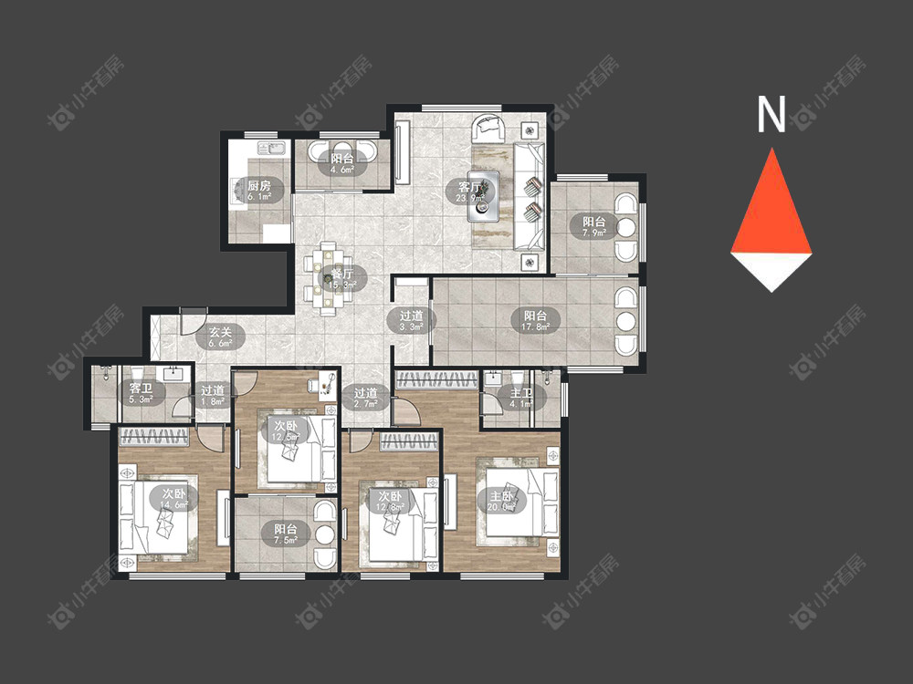 常州新城公馆天域在售二手房源户型图_小牛看房