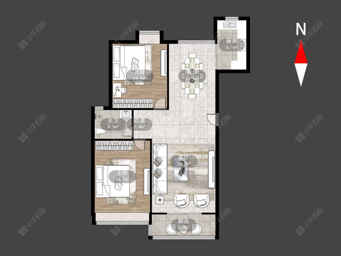 常州阳湖名城在售二手房源户型图_小牛看房