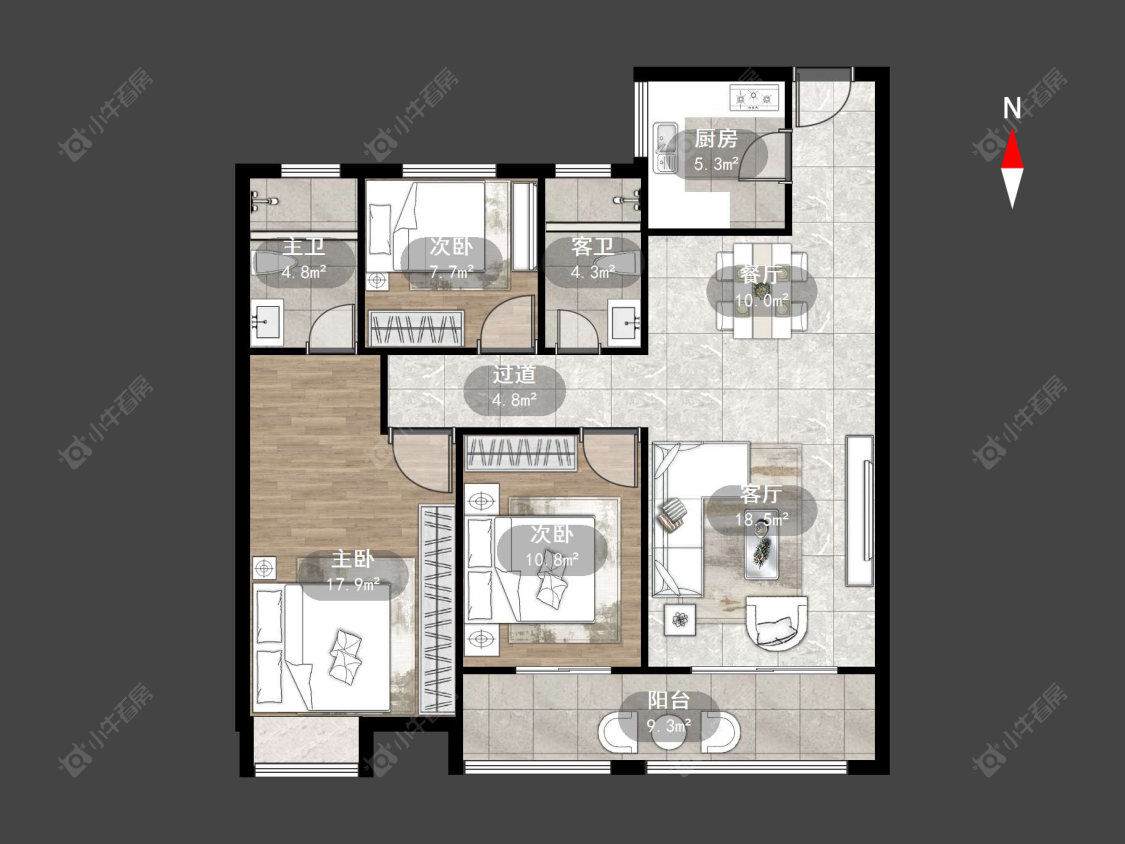 常州湖香苑二区在售二手房源户型图_小牛看房