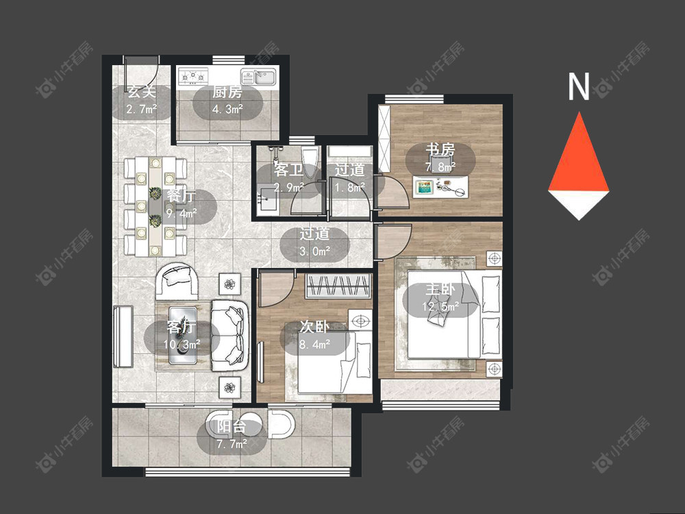 中梁金科启宸房源户型图 常州中梁金科启宸在售二手房源户型图_小牛看房