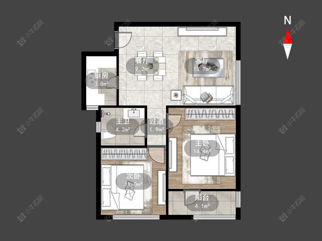 常州桂花园在售二手房源户型图_小牛看房