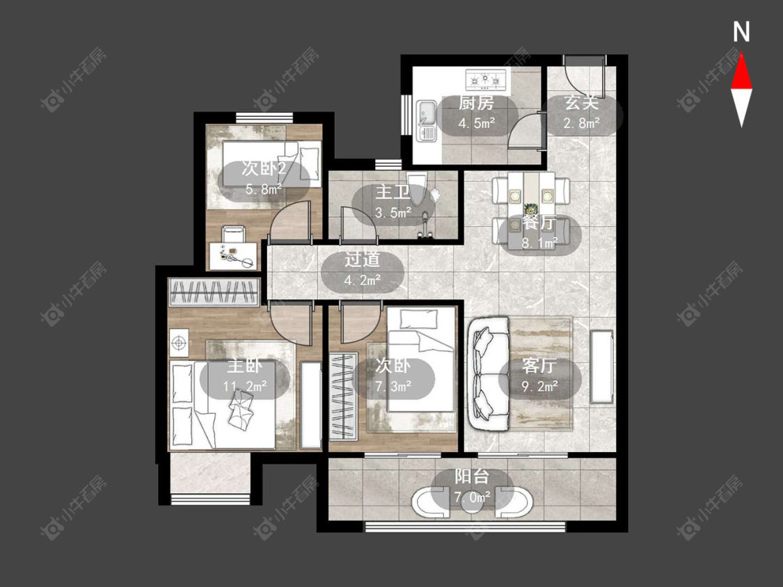常州清云澜湾A区在售二手房源户型图_小牛看房