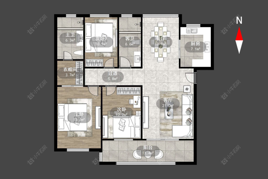 常州聚湖雅苑在售二手房源户型图_小牛看房