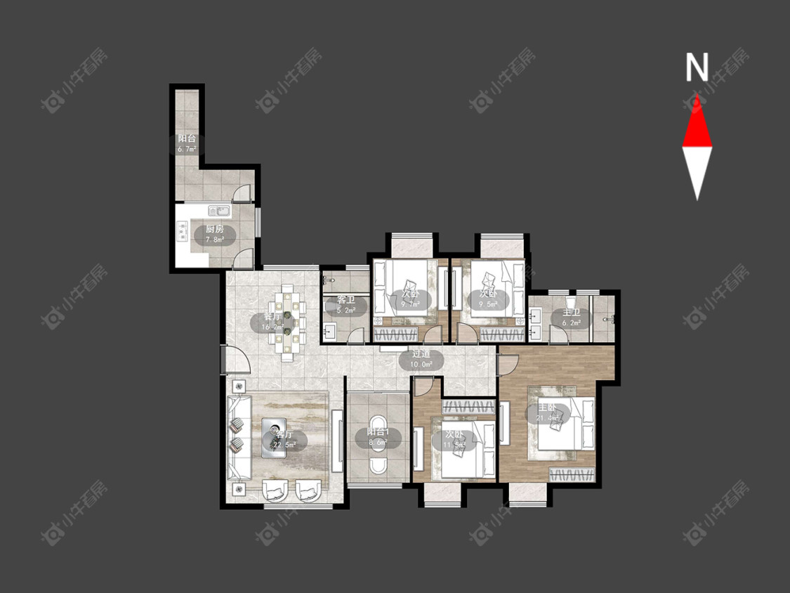 常州世茂香槟湖一期在售二手房源户型图_小牛看房
