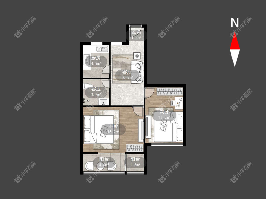 常州翠竹新村南区在租房源户型图_小牛看房