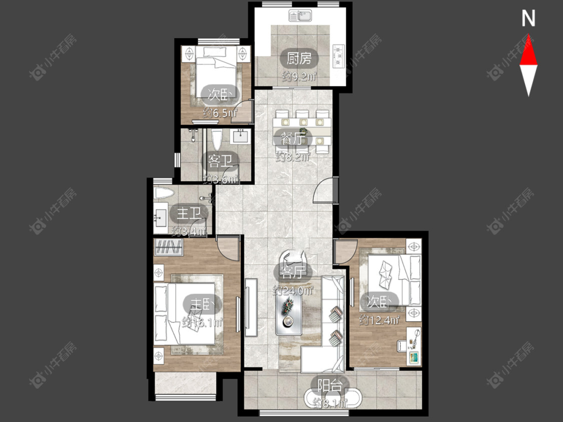 常州保利金紫花园在售二手房源户型图_小牛看房