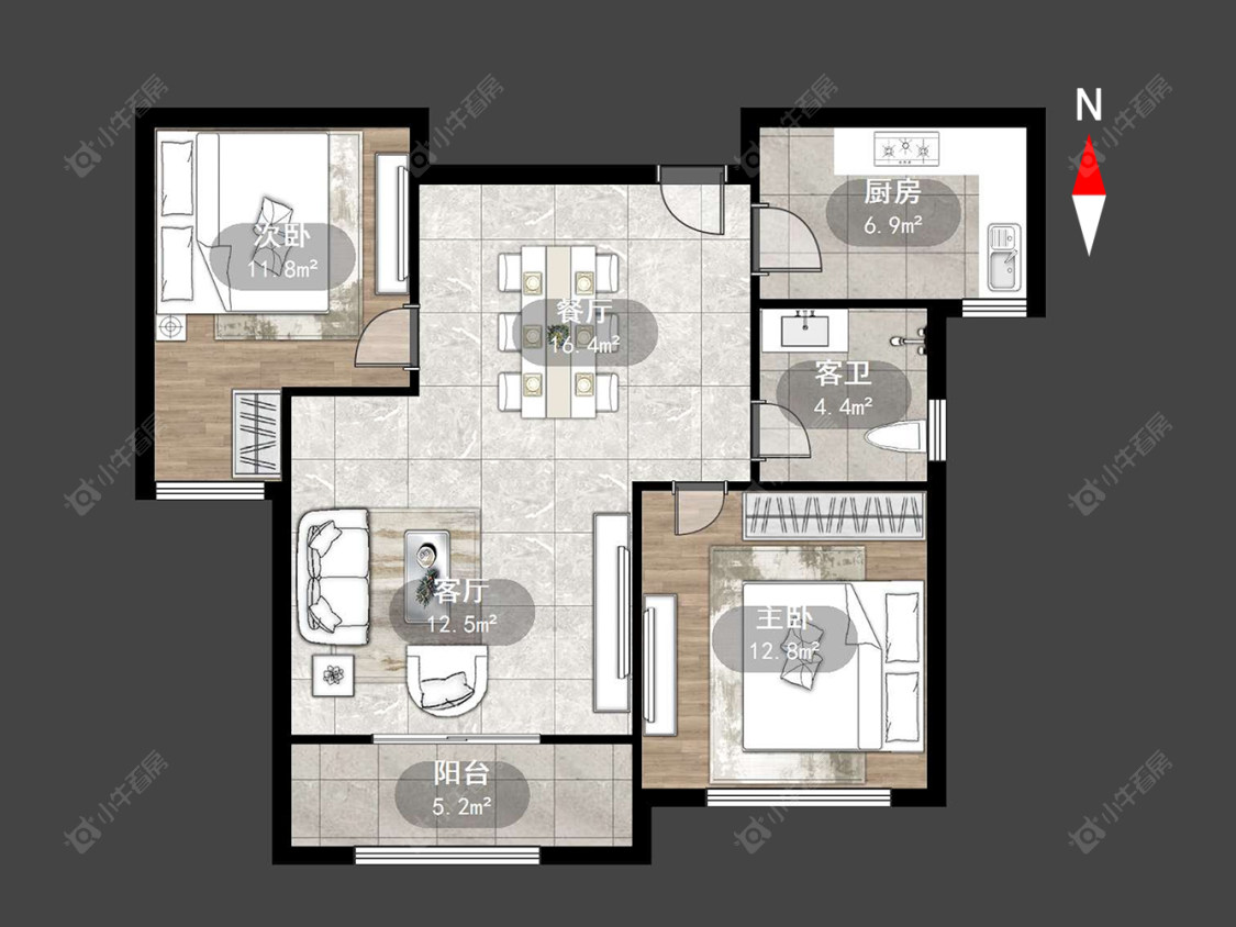 常州新利财富广场在售二手房源户型图_小牛看房