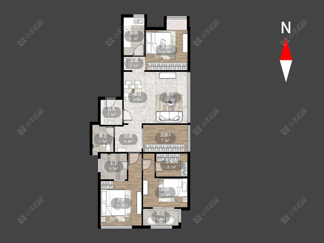常州府西花园在售二手房源户型图_小牛看房