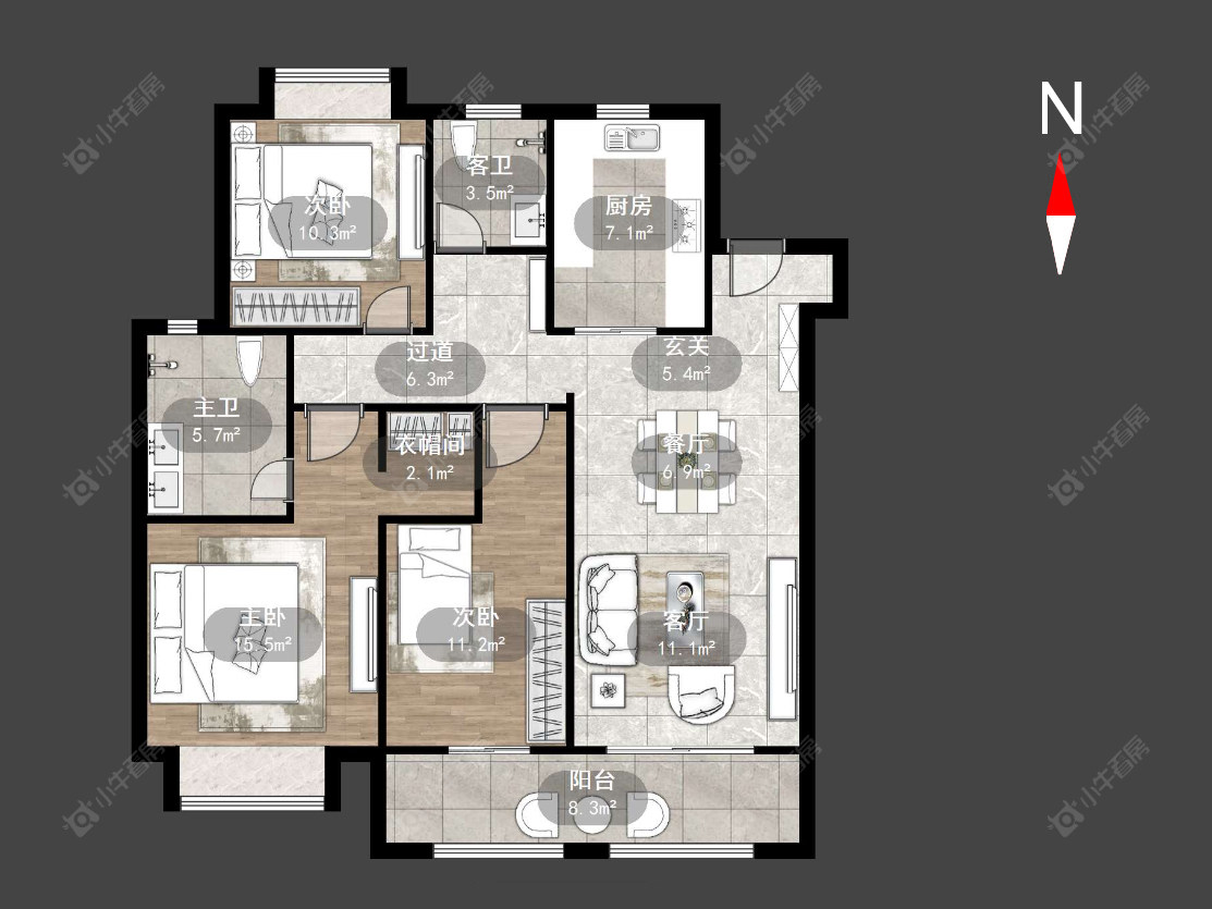 常州弘阳天下锦在售二手房源户型图_小牛看房