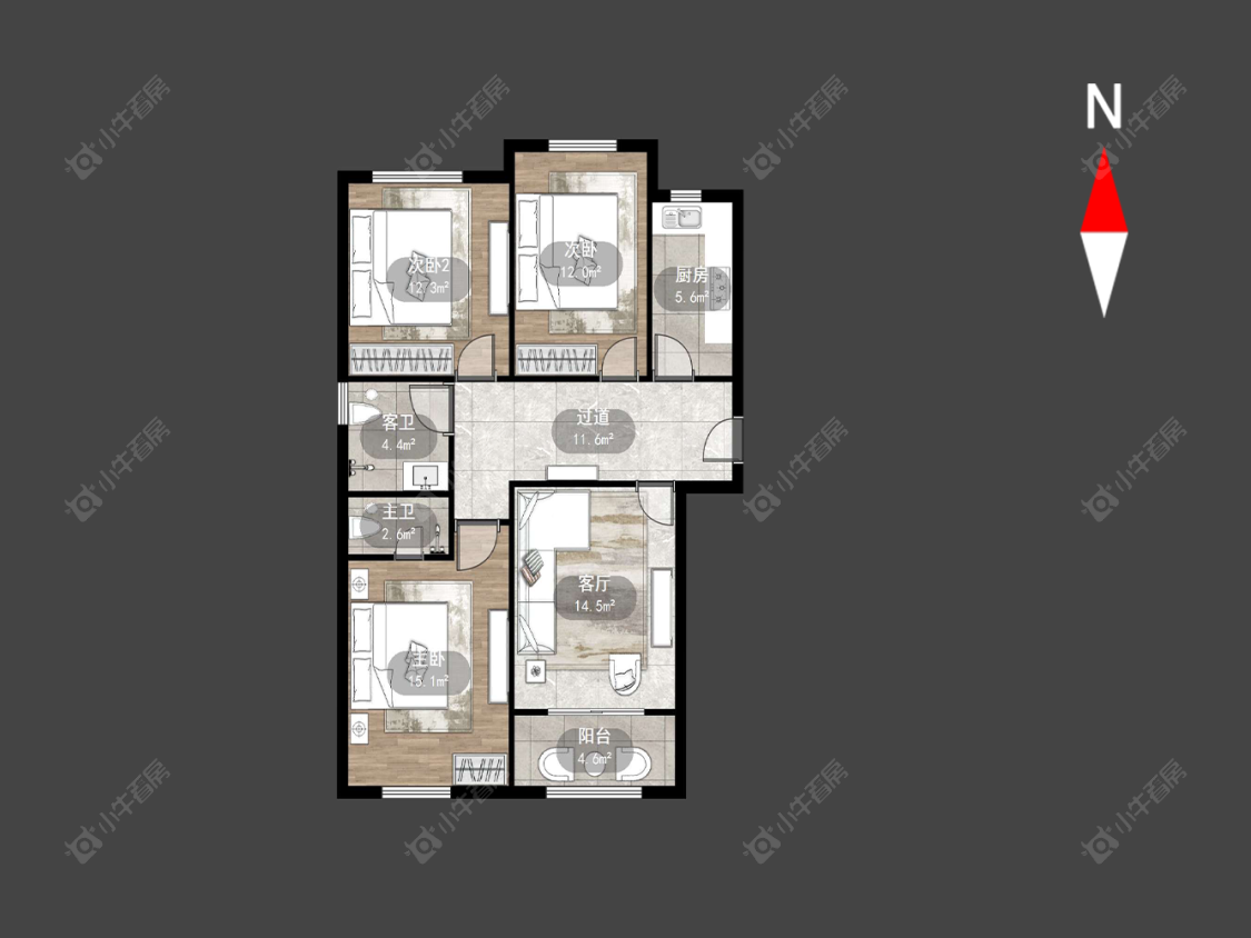 常州锦绣天地在售二手房源户型图_小牛看房