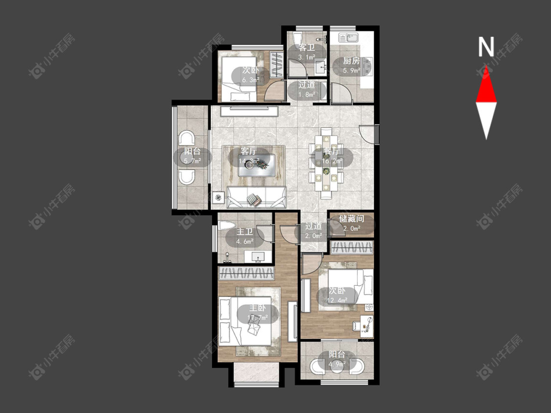 常州五星星韵城在售二手房源户型图_小牛看房