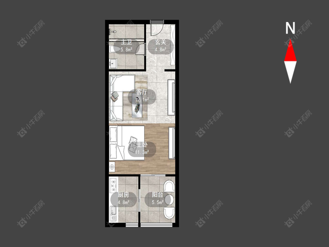 常州新北万达广场在售二手房源户型图_小牛看房