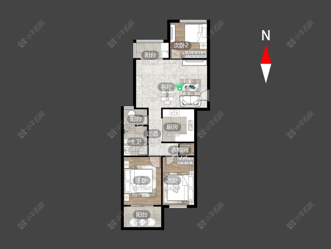 常州九洲新世界花苑在售二手房源户型图_小牛看房