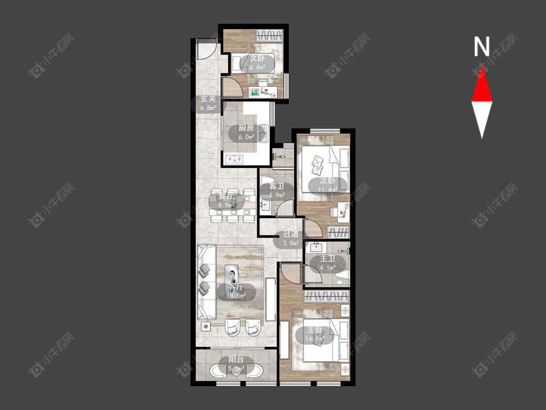 常州檀香湾玺悦在售二手房源户型图_小牛看房