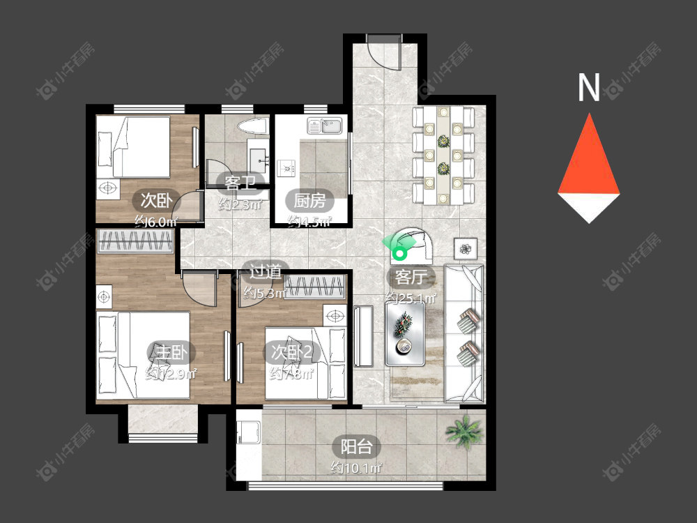 常发珑玥房源户型图 常州常发珑玥在售二手房源户型图_小牛看房