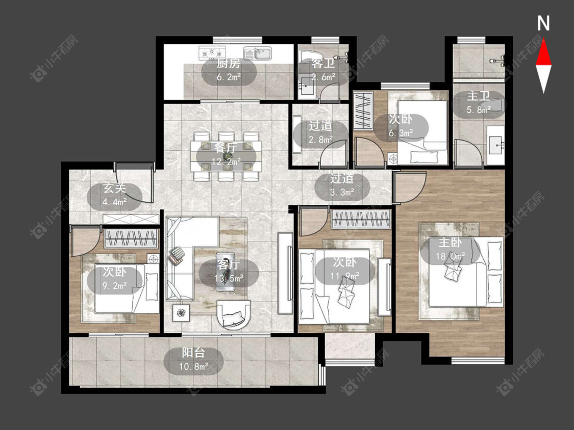 中南红玺台房源户型图 常州中南红玺台在售二手房源户型图_小牛看房