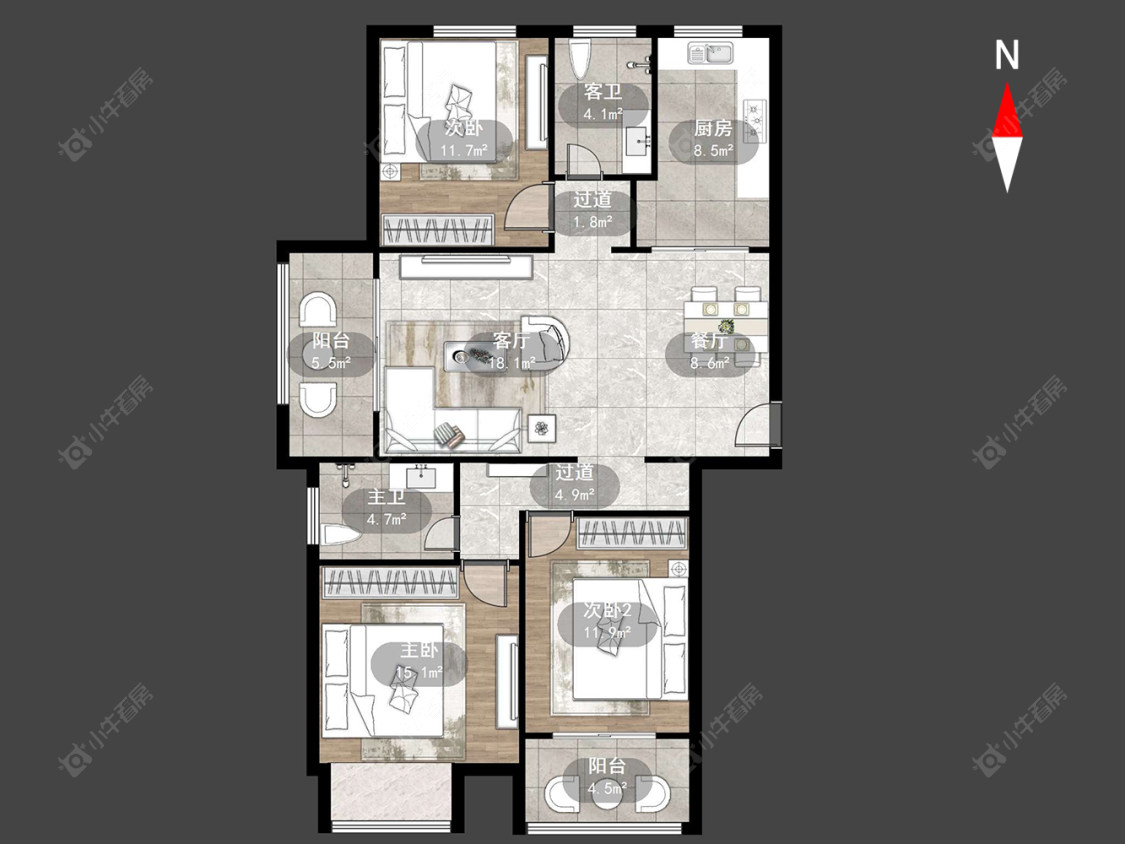 常州东青雅苑在售二手房源户型图_小牛看房
