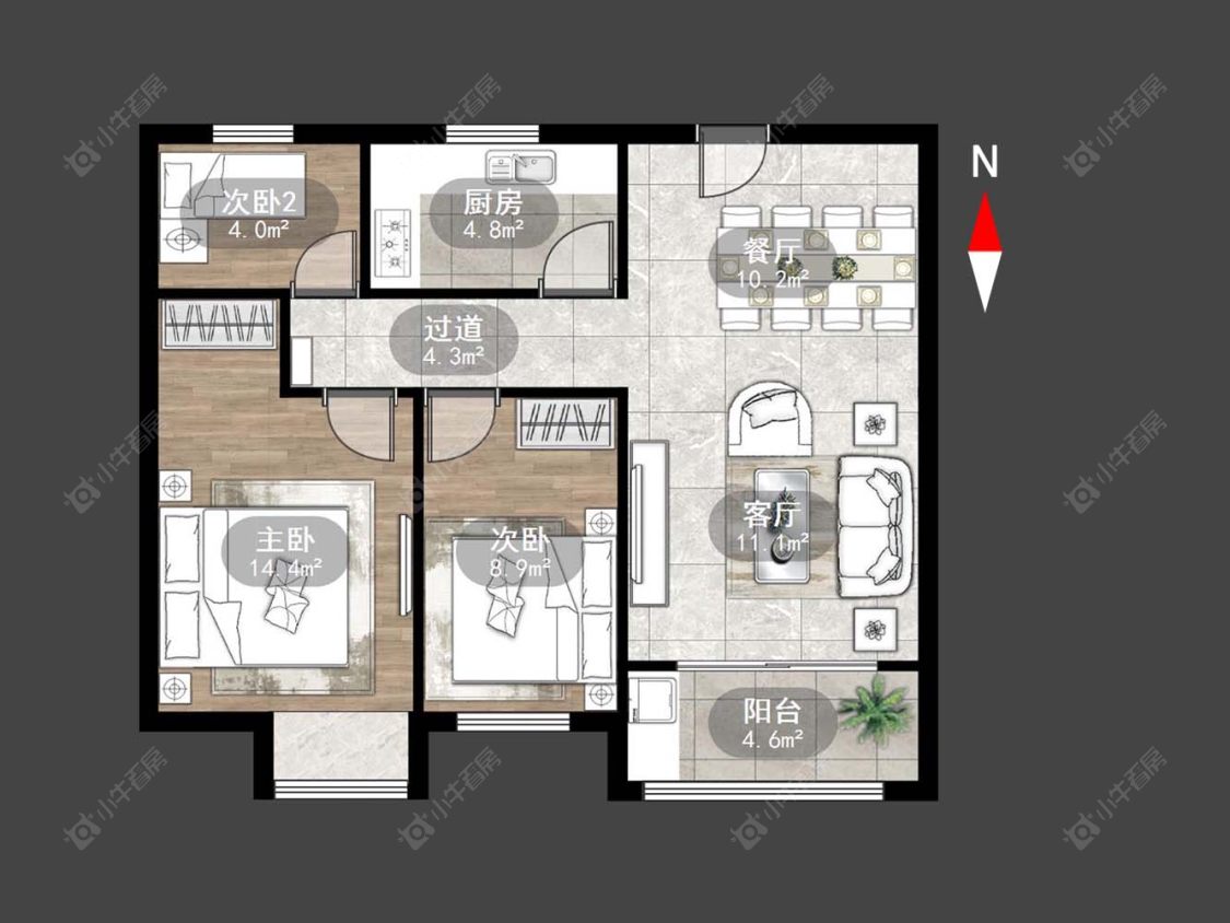 常州百馨西苑五期在售二手房源户型图_小牛看房