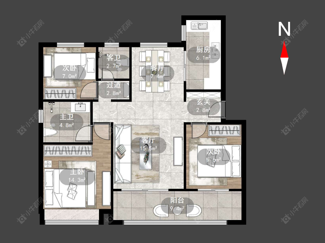 常州龙运天城在售二手房源户型图_小牛看房