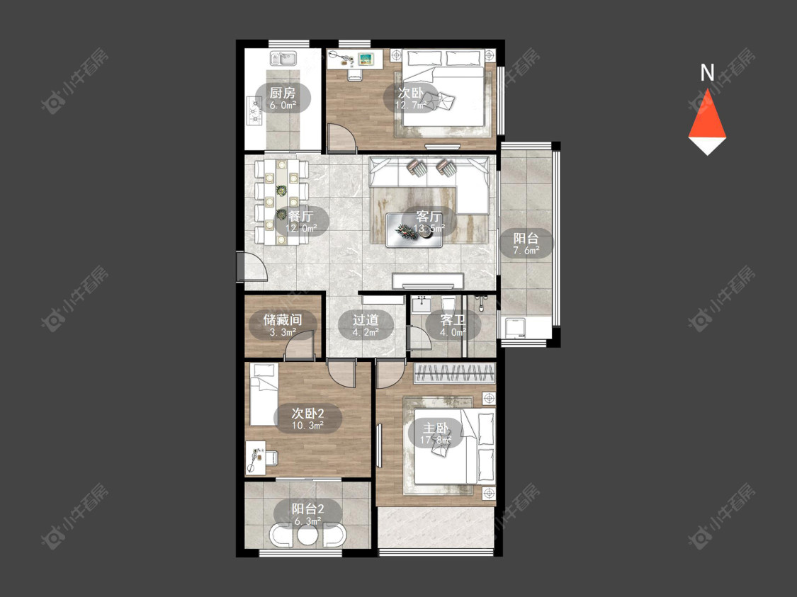 常州星河国际七区在售二手房源户型图_小牛看房