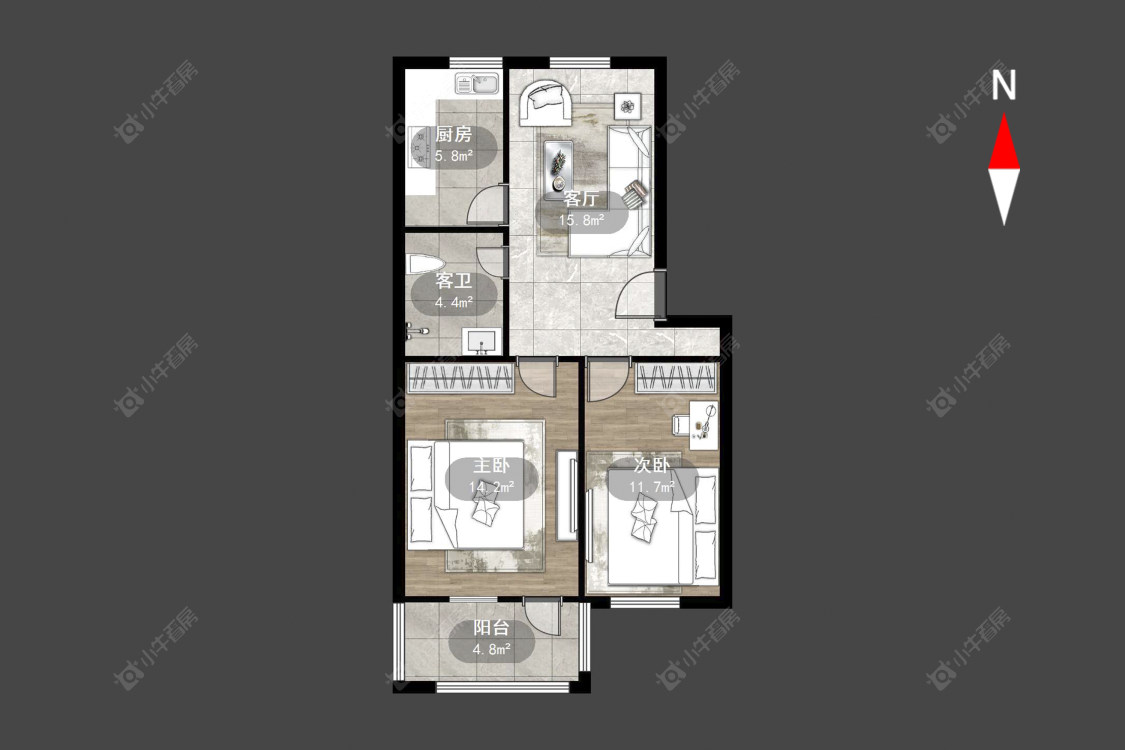中凉二村房源户型图 常州中凉二村在售二手房源户型图_小牛看房