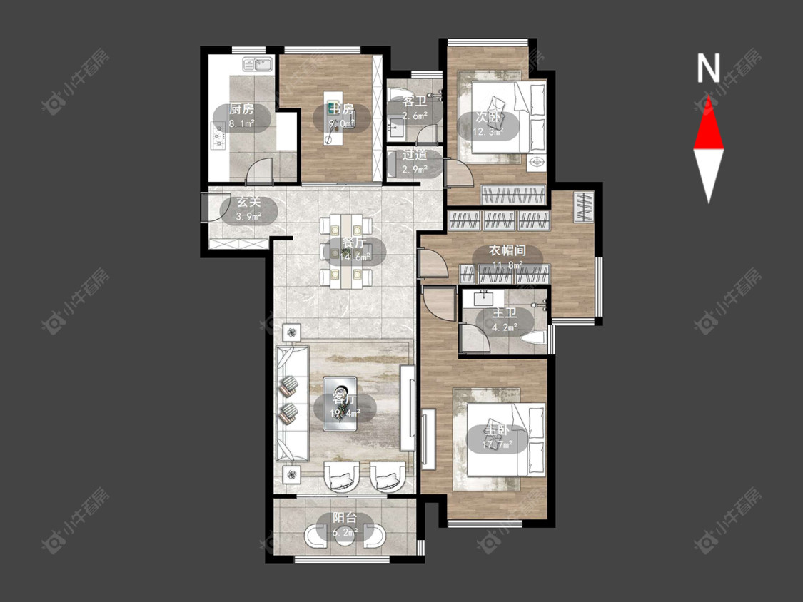 常州龙湖龙誉城三期在售二手房源户型图_小牛看房