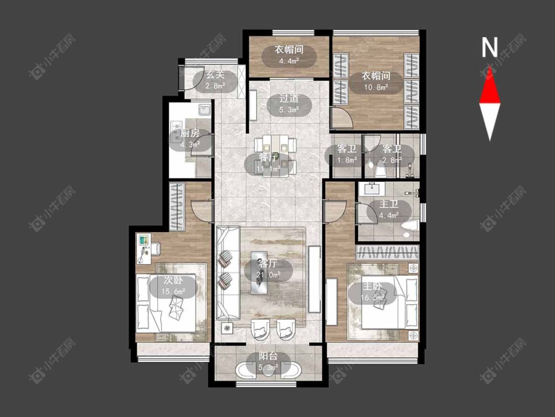 荣盛御府房源户型图 常州荣盛御府在售二手房源户型图_小牛看房