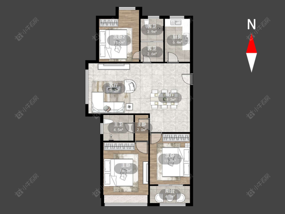 顺园八村二期房源户型图 常州顺园八村二期在售二手房源户型图_小牛看房