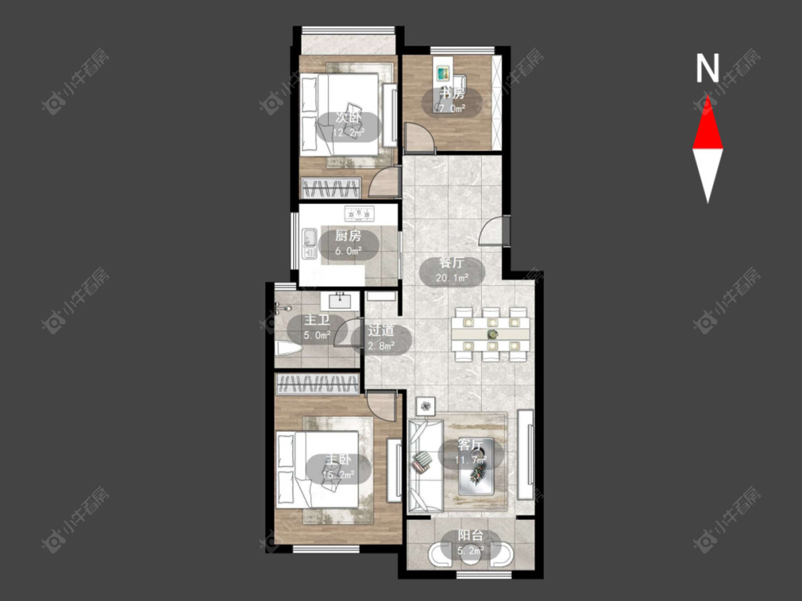 常州凤凰湖西苑在售二手房源户型图_小牛看房