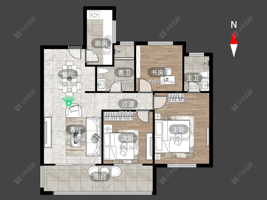 常州百兴澜庭在售二手房源户型图_小牛看房