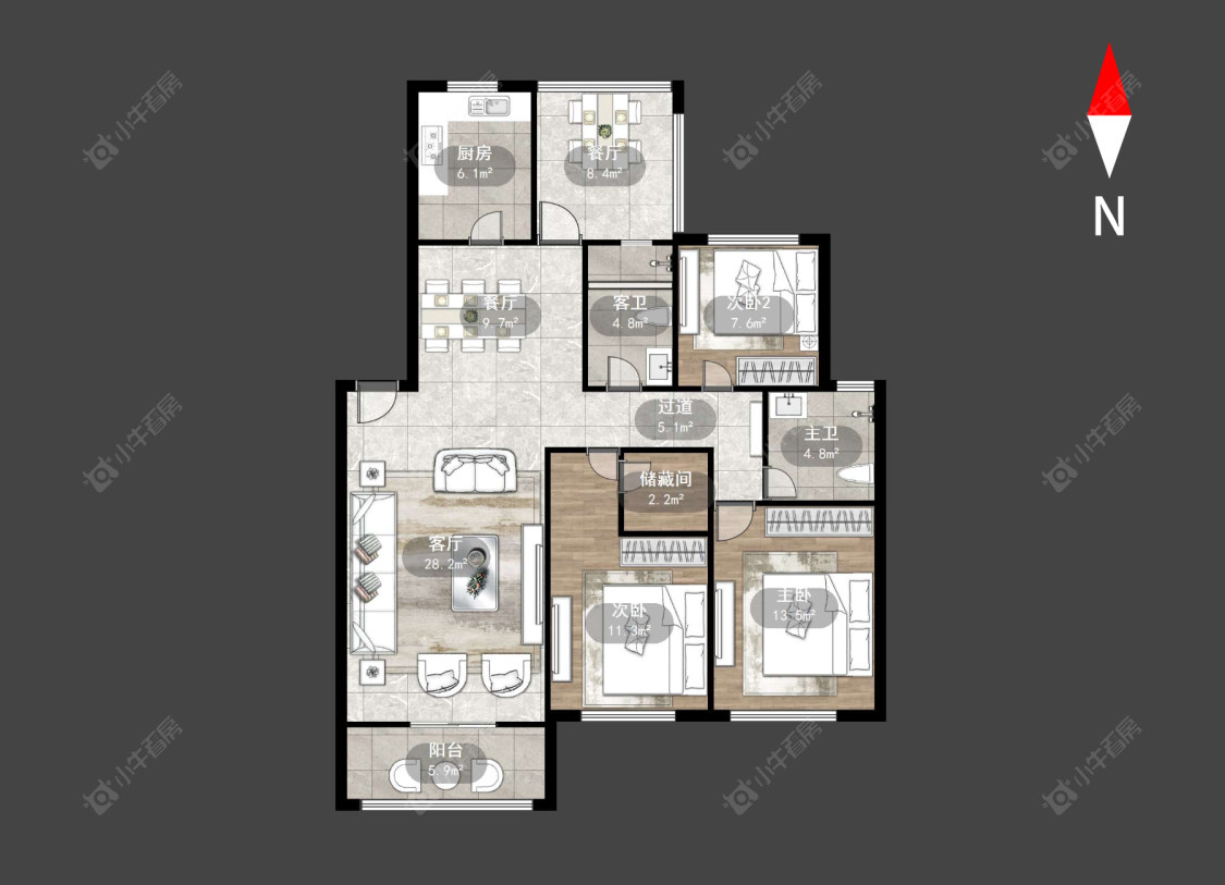 天安河滨花园房源户型图 常州天安河滨花园在售二手房源户型图_小牛看房