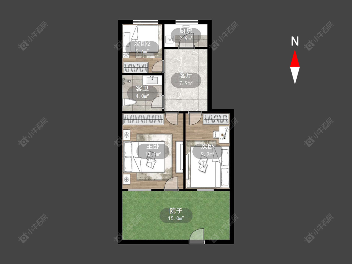 常州竹林新村在售二手房源户型图_小牛看房