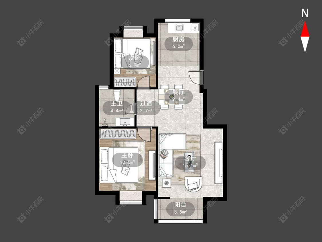 常州梧桐苑西区在售二手房源户型图_小牛看房