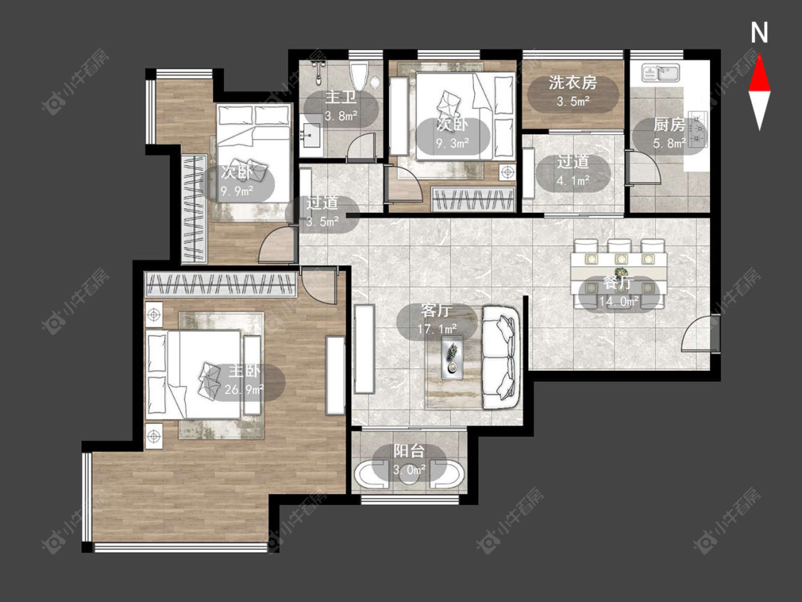 常州景瑞曦城在售二手房源户型图_小牛看房