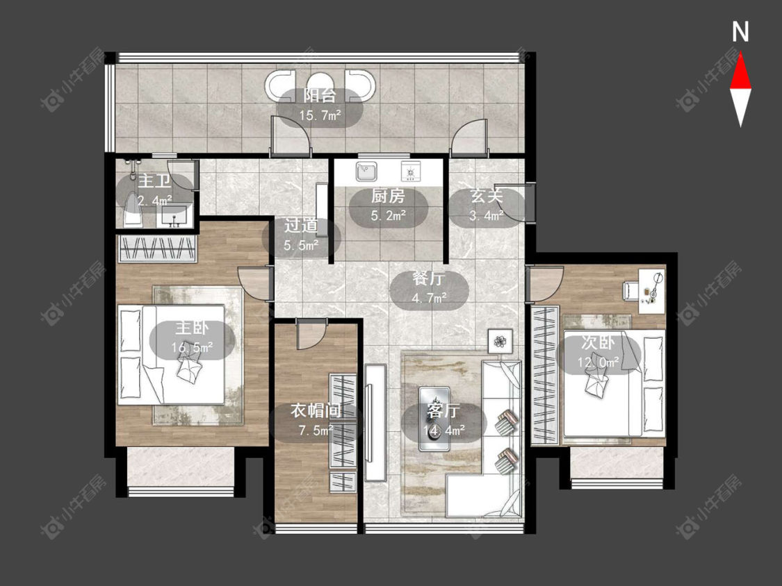 常州璞悦缦宸在售二手房源户型图_小牛看房