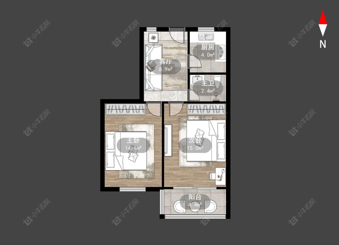 常州五角场西村在售二手房源户型图_小牛看房