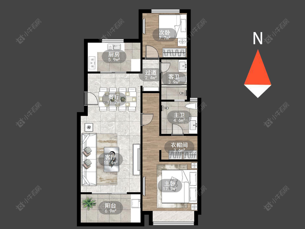 常州常发珑玥在售二手房源户型图_小牛看房