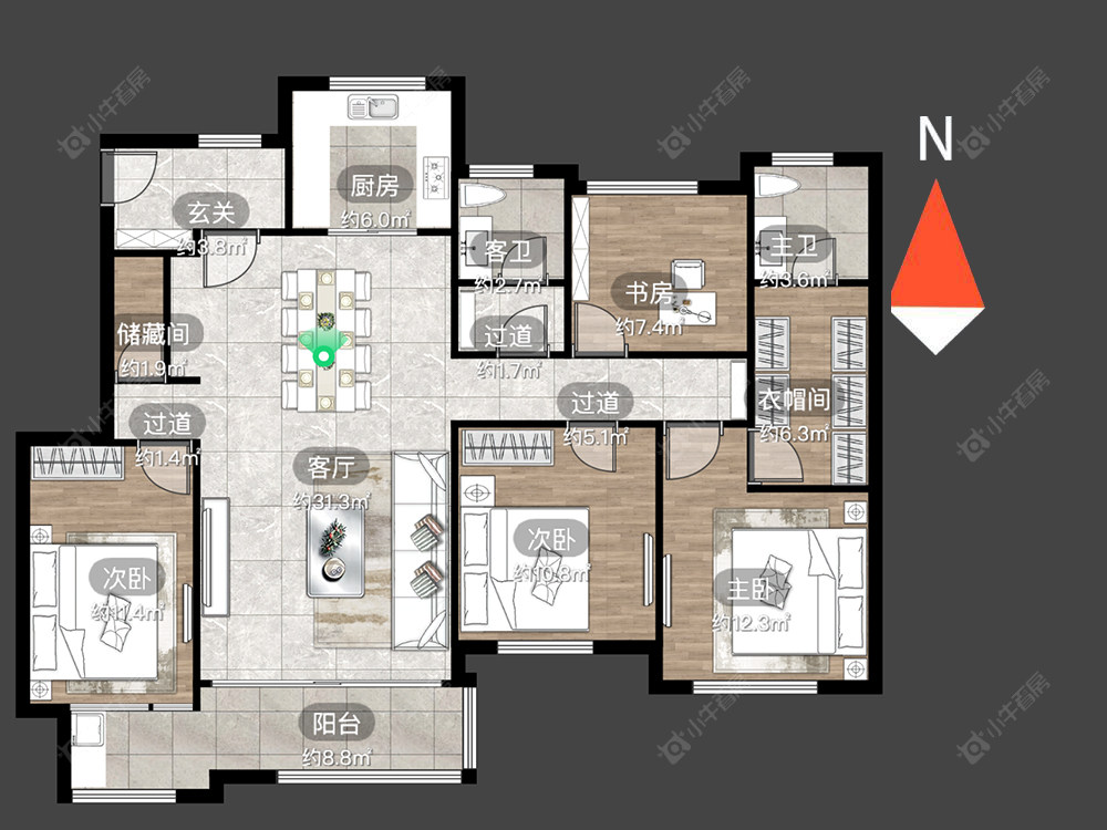 路劲城市印象房源户型图 常州路劲城市印象在售二手房源户型图_小牛看房