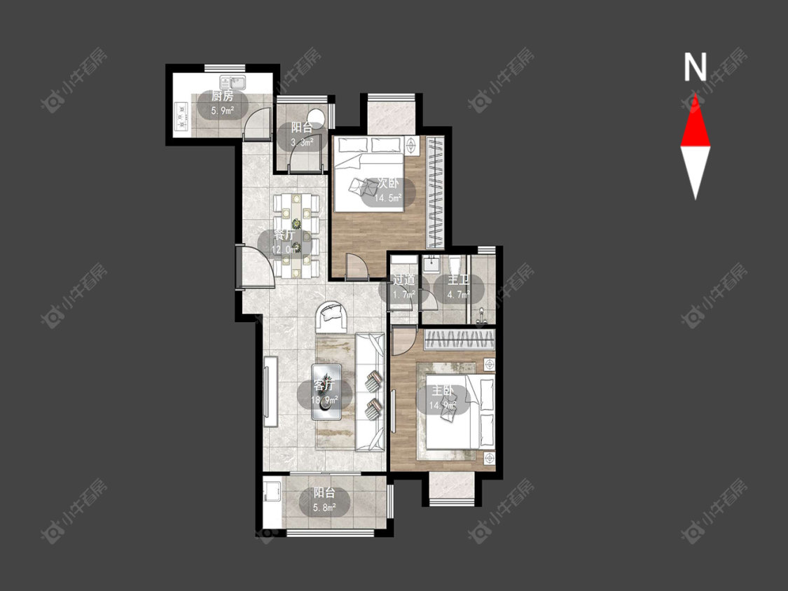 玉龙湾花园房源户型图 常州玉龙湾花园在售二手房源户型图_小牛看房