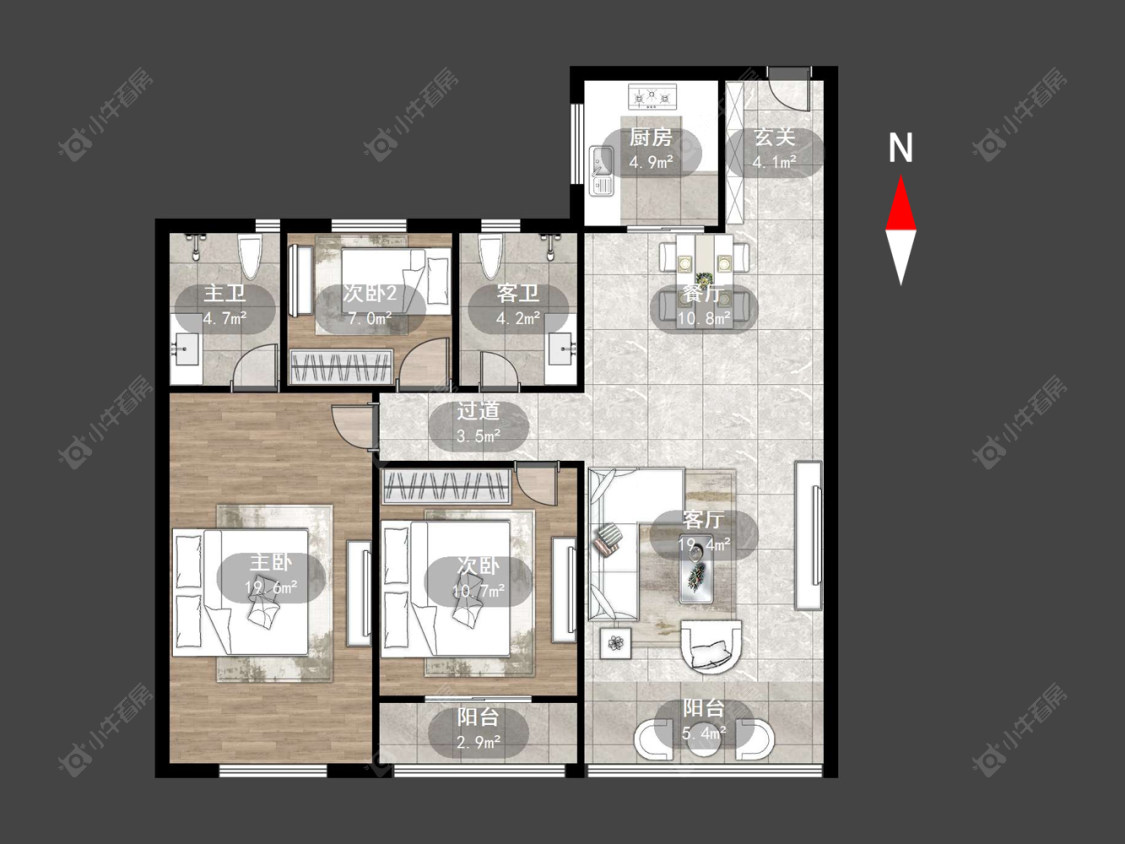 常州新景花苑四期在售二手房源户型图_小牛看房