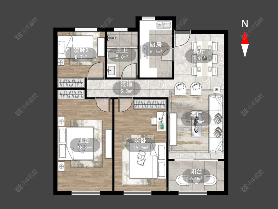 凤凰湖花园房源户型图 常州凤凰湖花园在售二手房源户型图_小牛看房