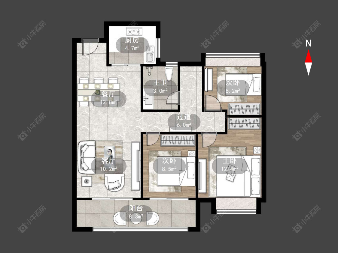 常州新城尚隽天骄在售二手房源户型图_小牛看房
