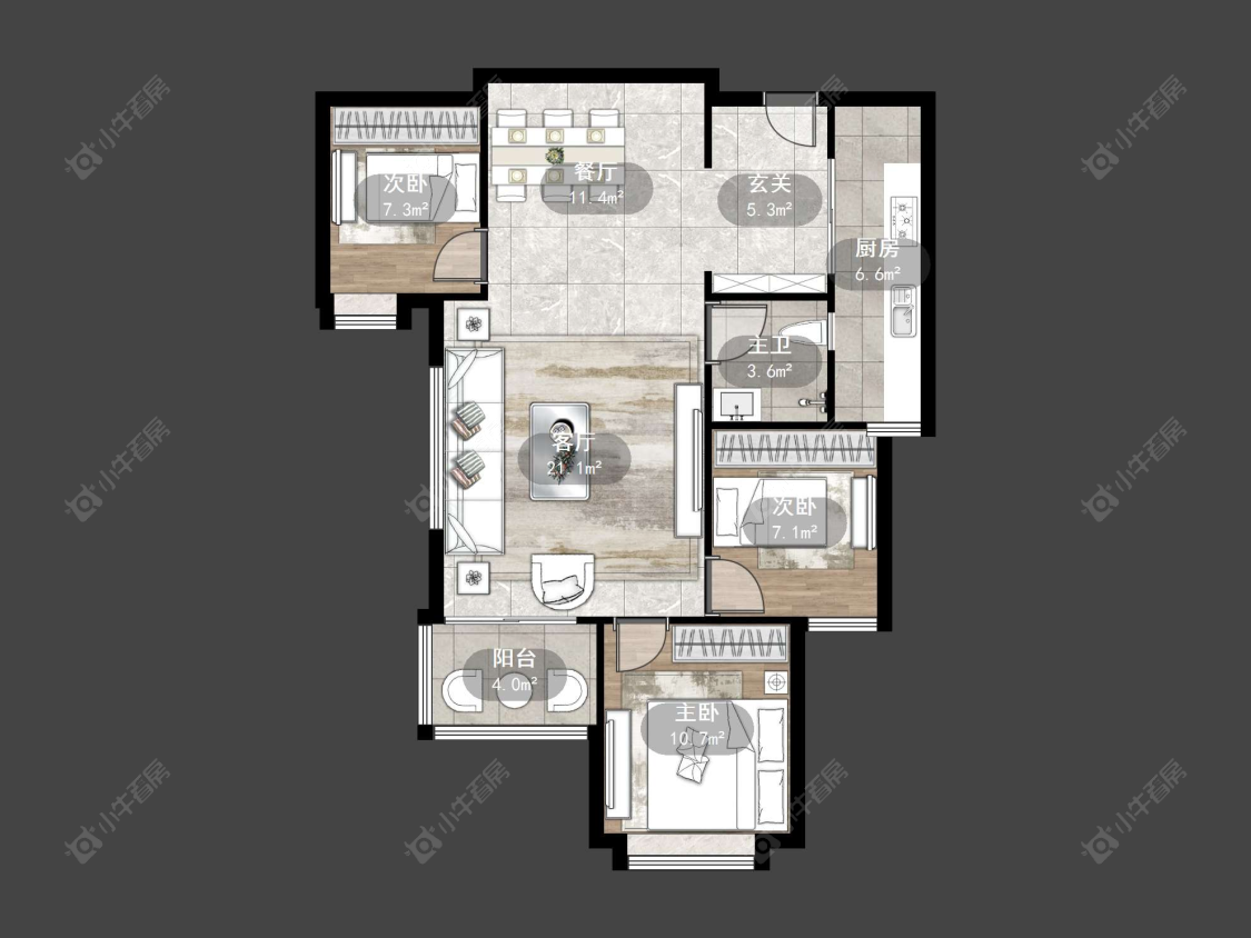 丹阳恒大名都二三期在售二手房源户型图_小牛看房